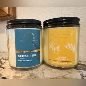 Bath & Body Works Aromatherapy set Eucalyptus Tea and Lemon Rosemary Candle Duo